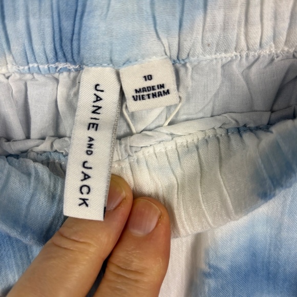 Janie Jack Girls Wide Leg Pants Sz 10 Gauze Lined Pull-on Summer Vacation Beachy - Picture 3 of 9